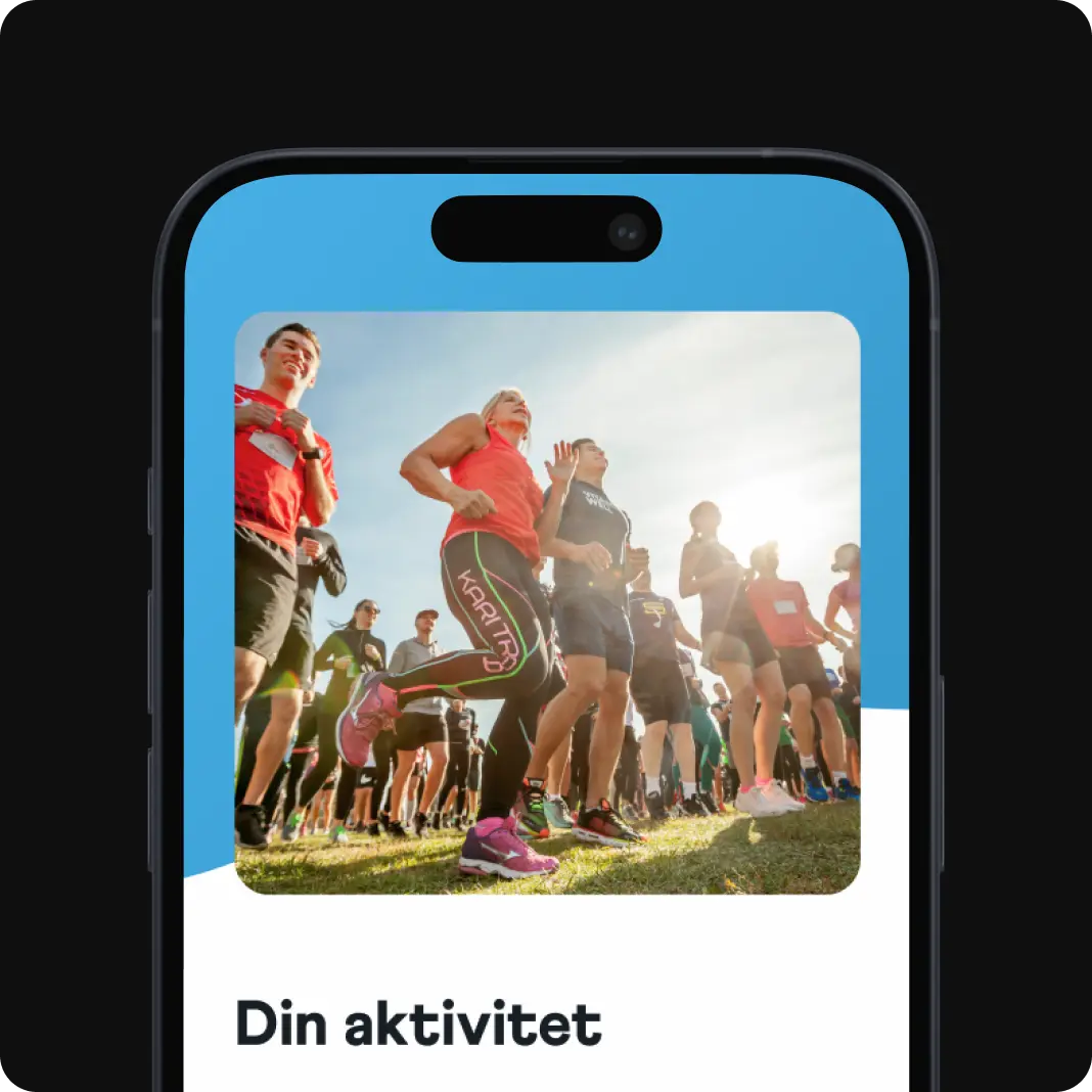 Mobil som visar vy från appen