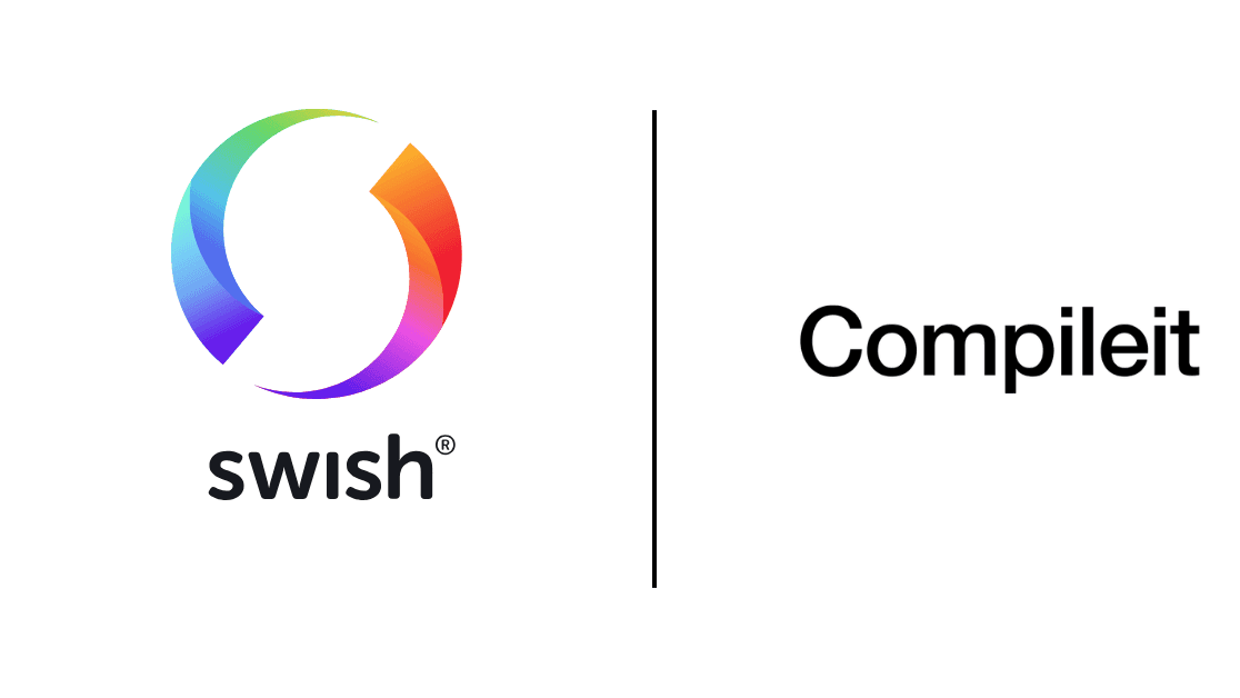 Swish x Compileit på svart bakgrund